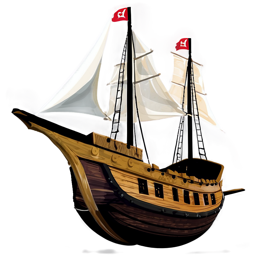 Medieval Ship Sailing Png 06232024