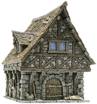 Medieval Style Model House PNG with transparent background