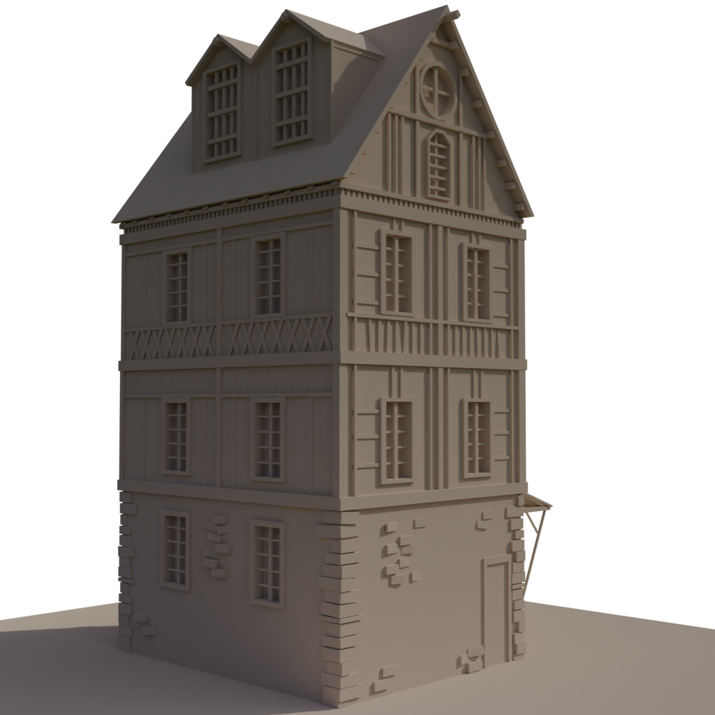 Medieval Timber Framed House3 D Model