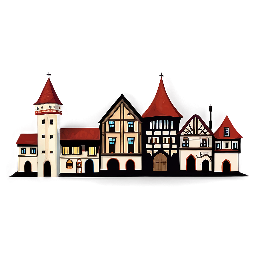 Medieval Town Illustration PNG 72 PNG with transparent background