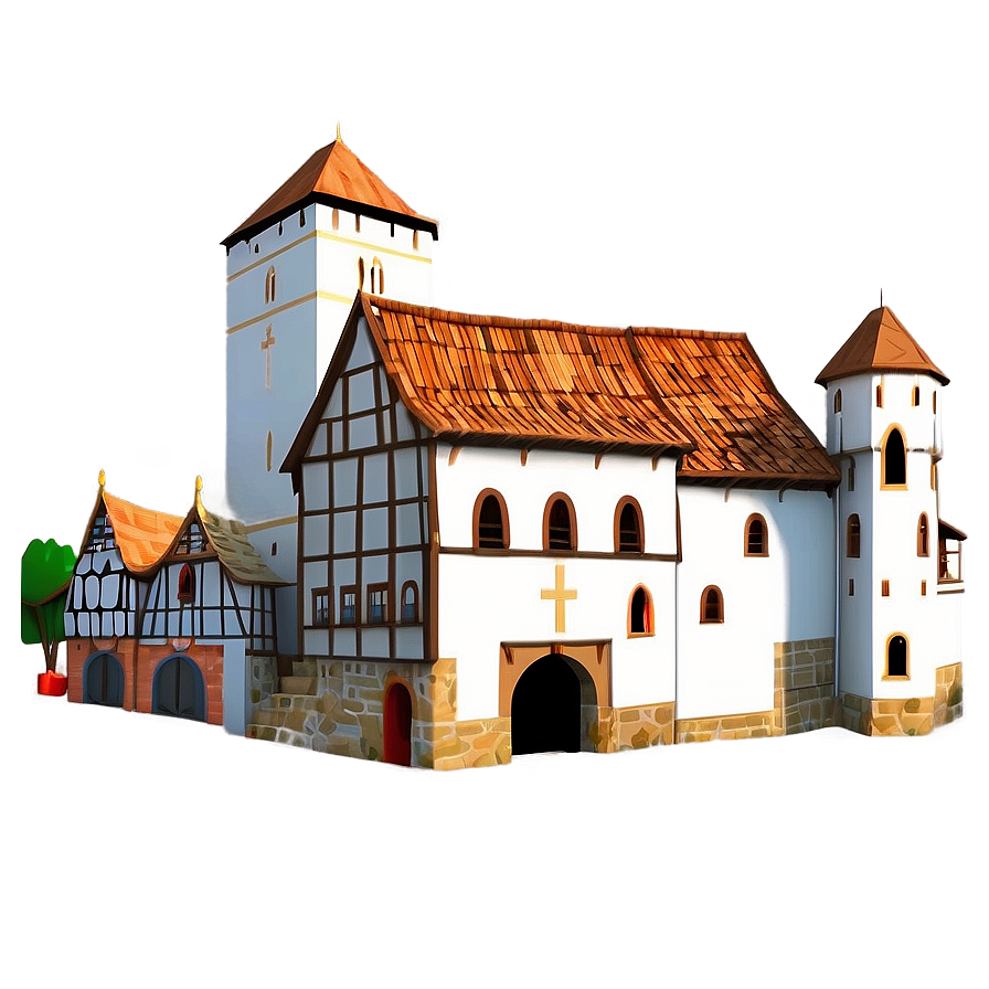 Medieval Town Illustration Png Yha90