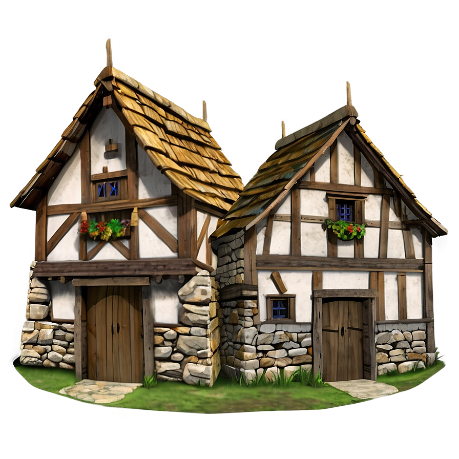 Medieval Village Scene Png 06232024