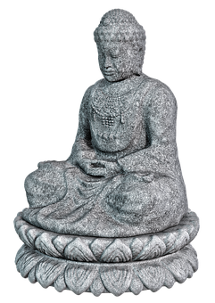 Meditating Buddha Statue Granite PNG with transparent background