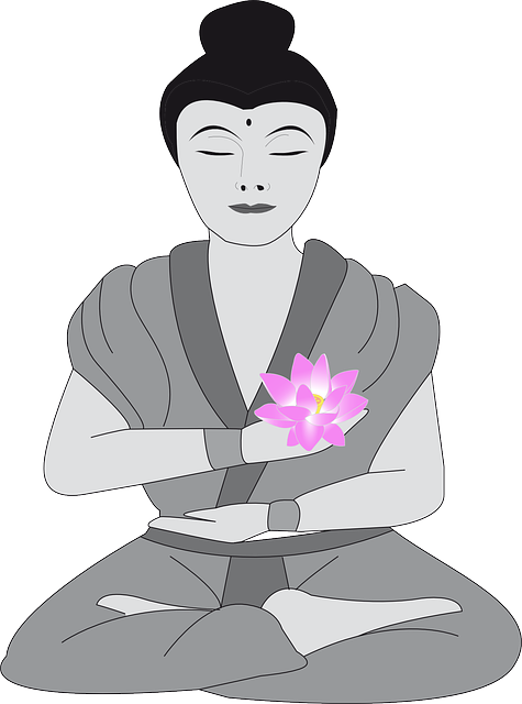 Meditating Figurewith Lotus Flower