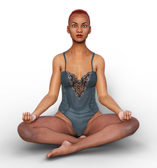 Meditating Woman Red Hair