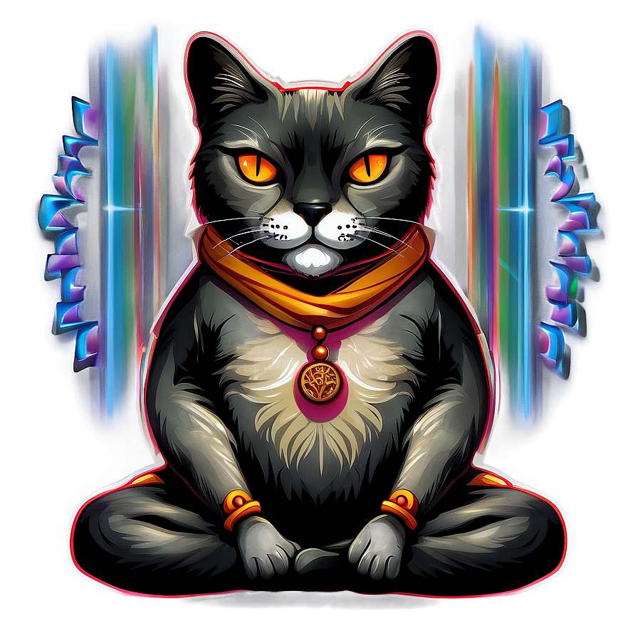 Meditating Zen Master Cat Vector Png 06262024