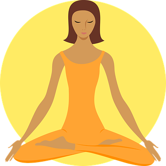 Meditation Silhouette Against Yellow Backdrop