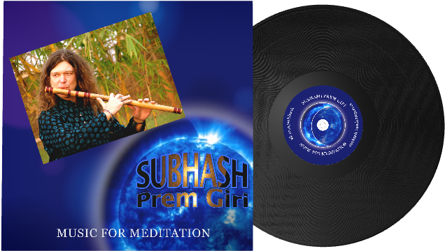 Meditative Flute Music Album Coverand Vinyl PNG with transparent background