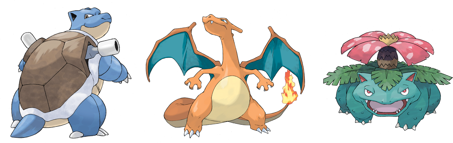 Mega Blastoise X And Y Forms - Venusaur Blastoise And Charizard, HD Png Download PNG with transparent background