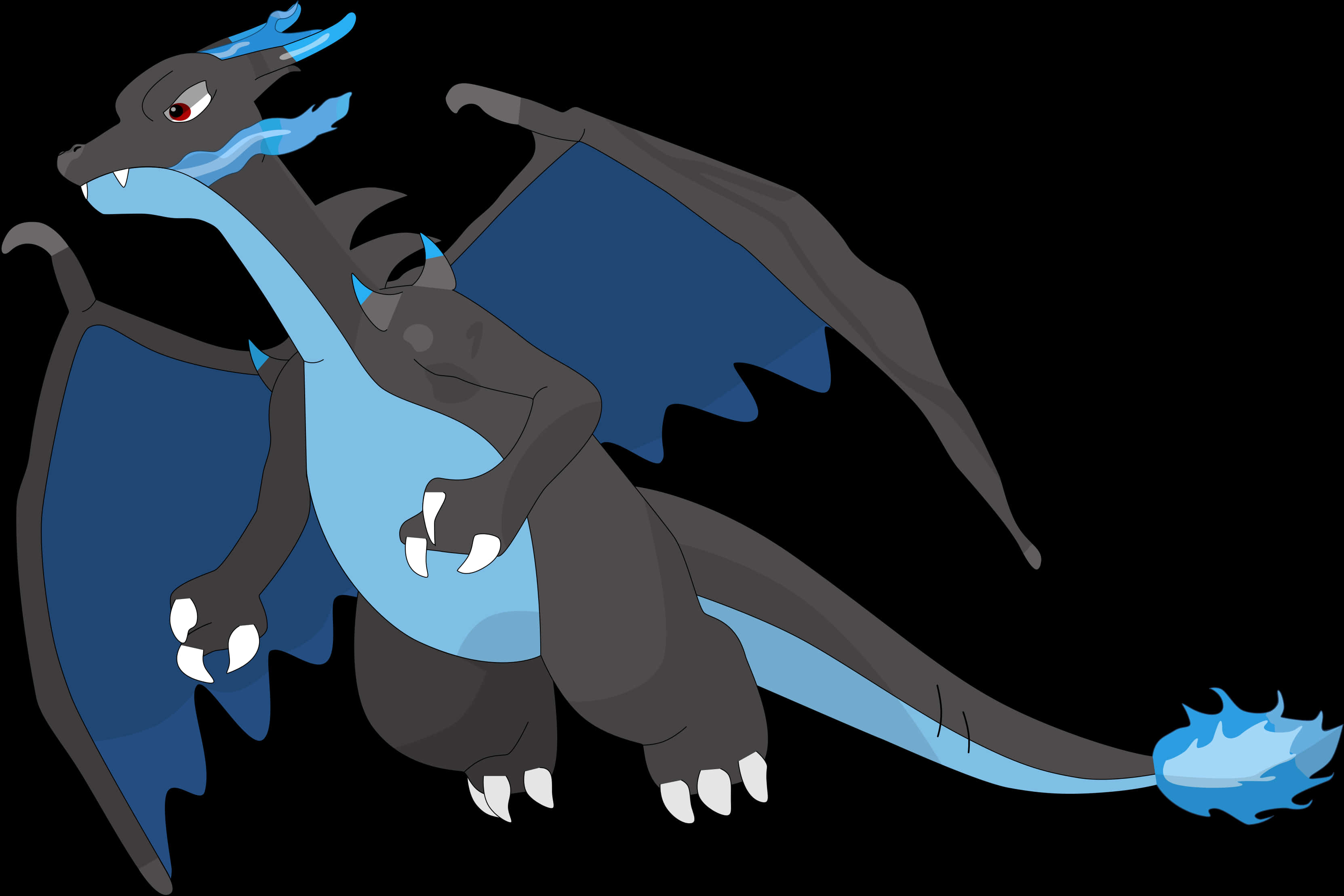 Mega Charizard X Fan Art PNG with transparent background