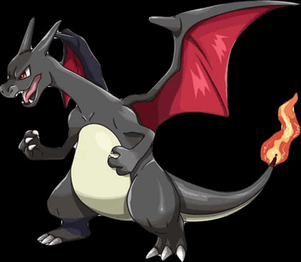 Mega Charizard X Pokemon PNG with transparent background