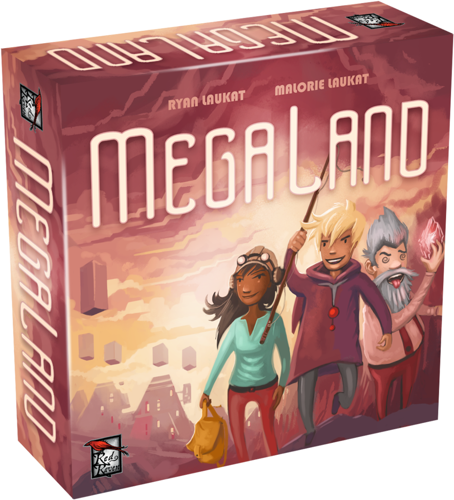 Megaland 3d Box - Red Raven Games Megaland Board Game, HD Png Download PNG with transparent background
