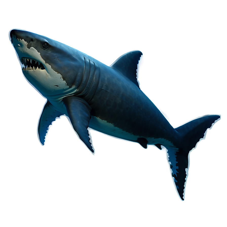 Megalodon Swimming Silhouette Png Nlk