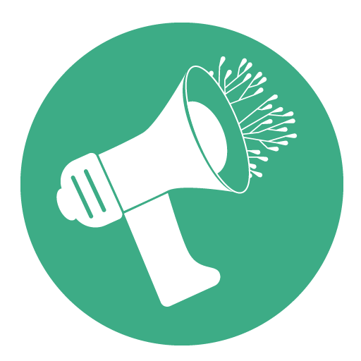 Megaphone Icon Green Background