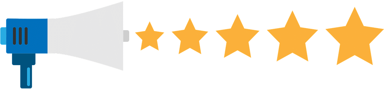 Megaphone Rating Stars Graphic