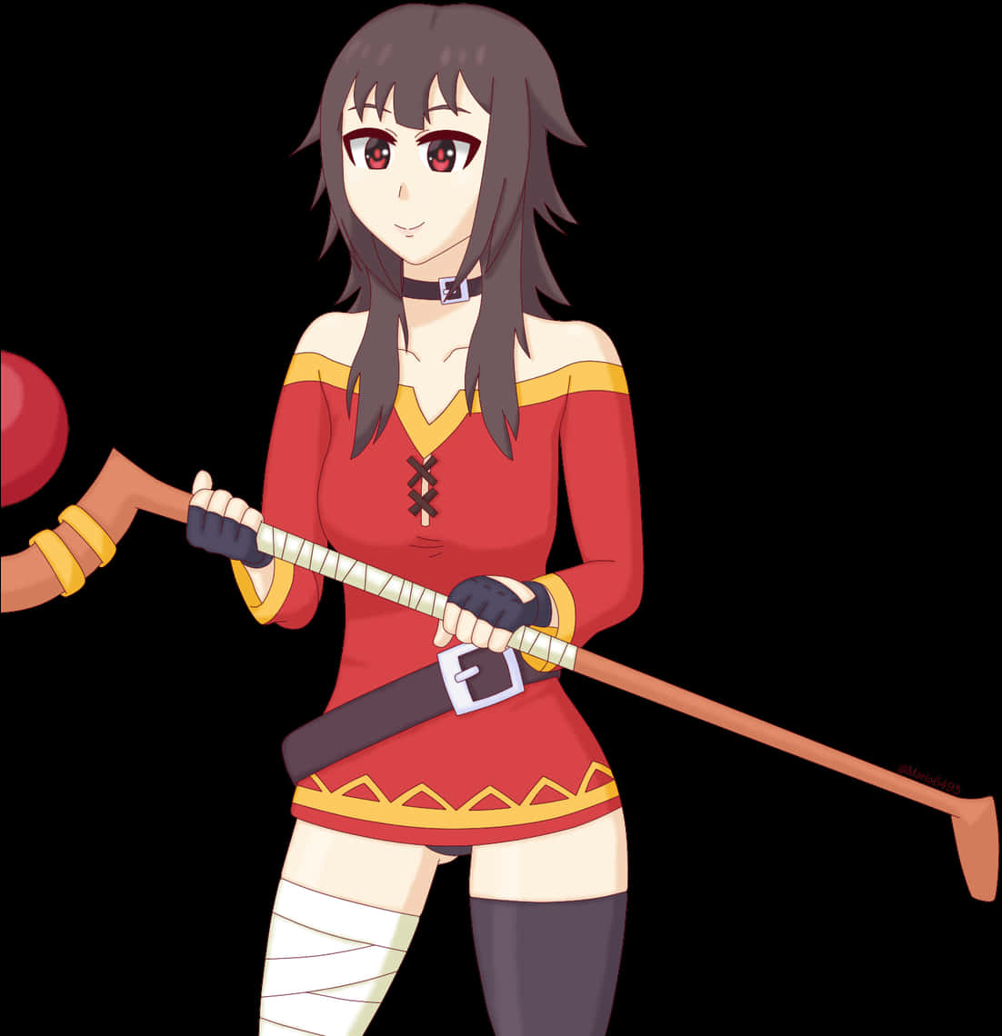 Megumin Anime Character With Staff