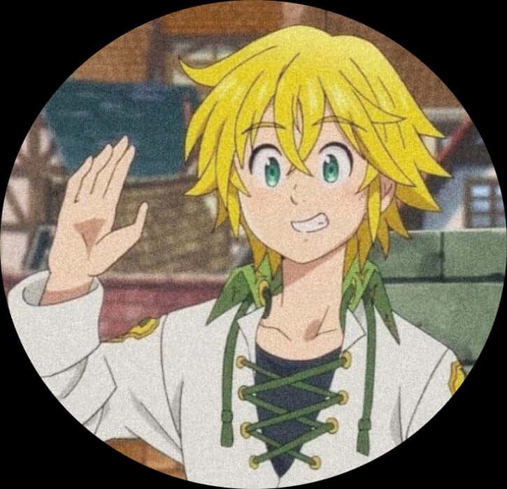 Meliodas Anime Character Greeting PNG with transparent background