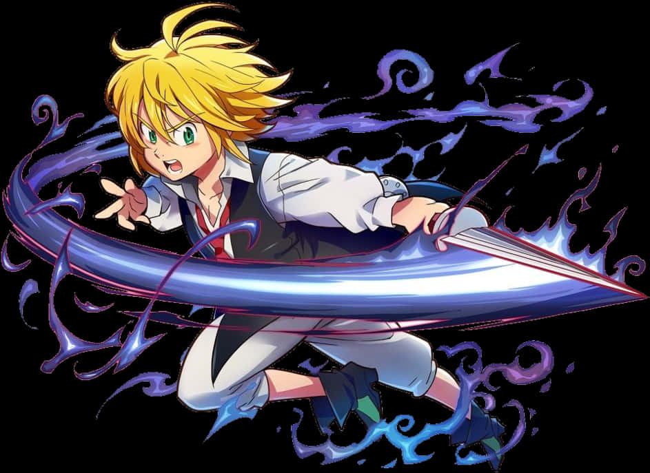 Meliodas Dragon Handle Sword PNG with transparent background