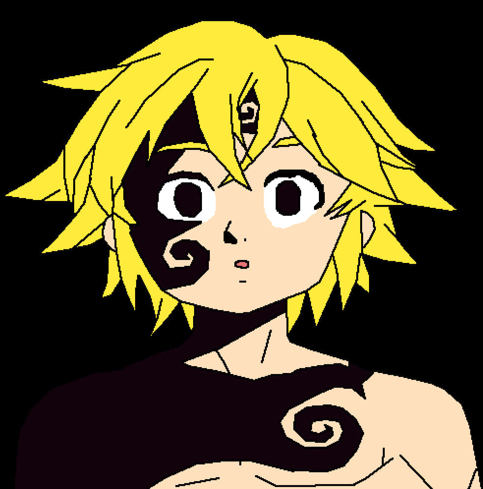 Meliodas Fan Art Portrait PNG with transparent background