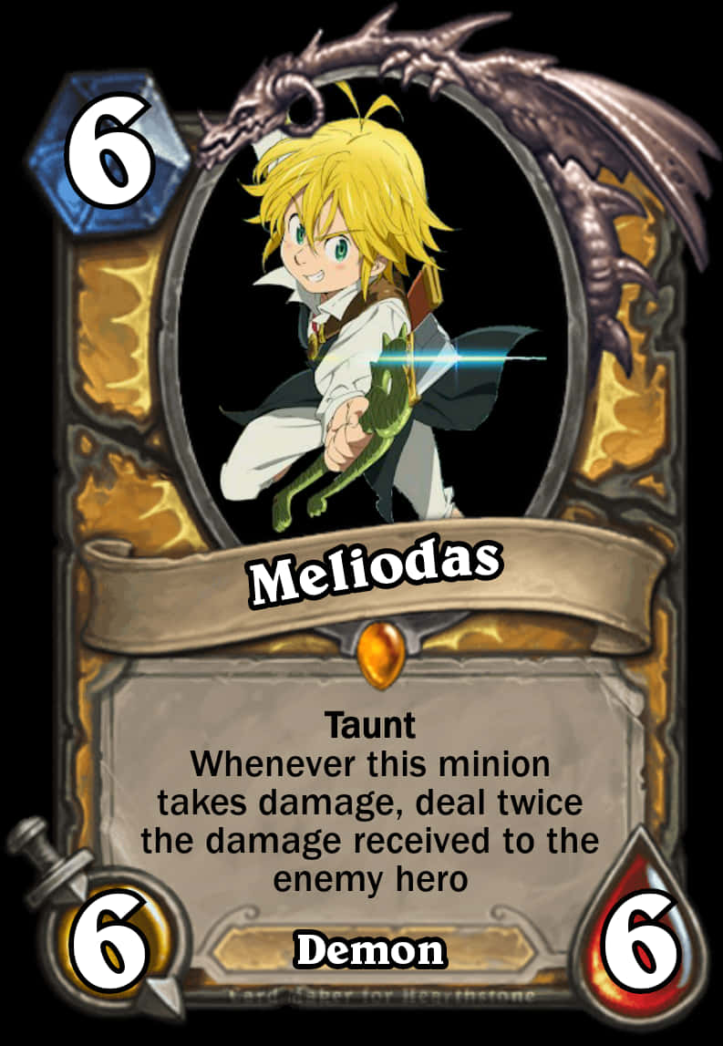 Meliodas Fan Made Card Art PNG with transparent background