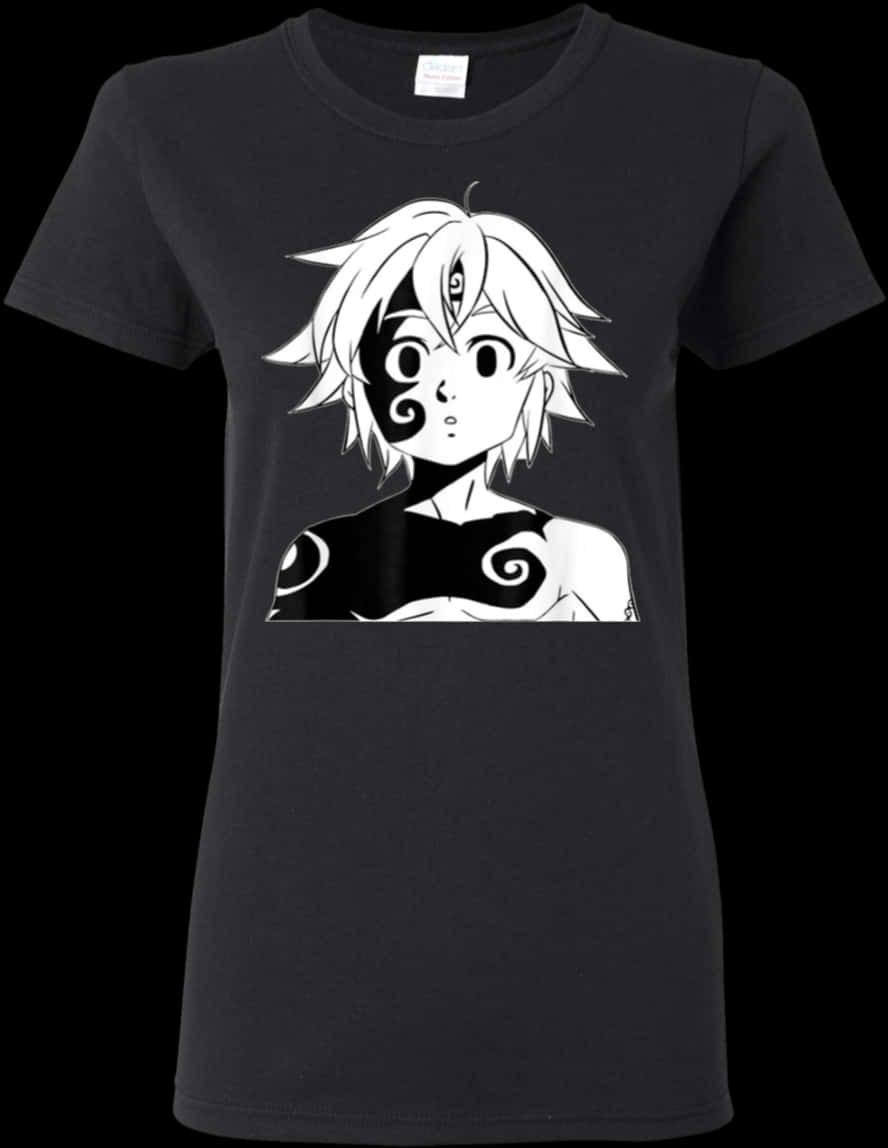 Meliodas Graphic T Shirt Design PNG with transparent background