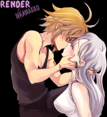 Meliodasand Elizabeth Intimate Moment PNG with transparent background