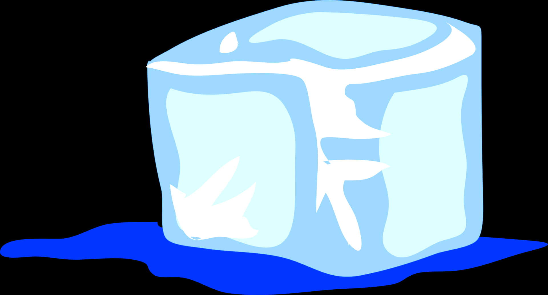 Melting Ice Cube Graphic PNG with transparent background