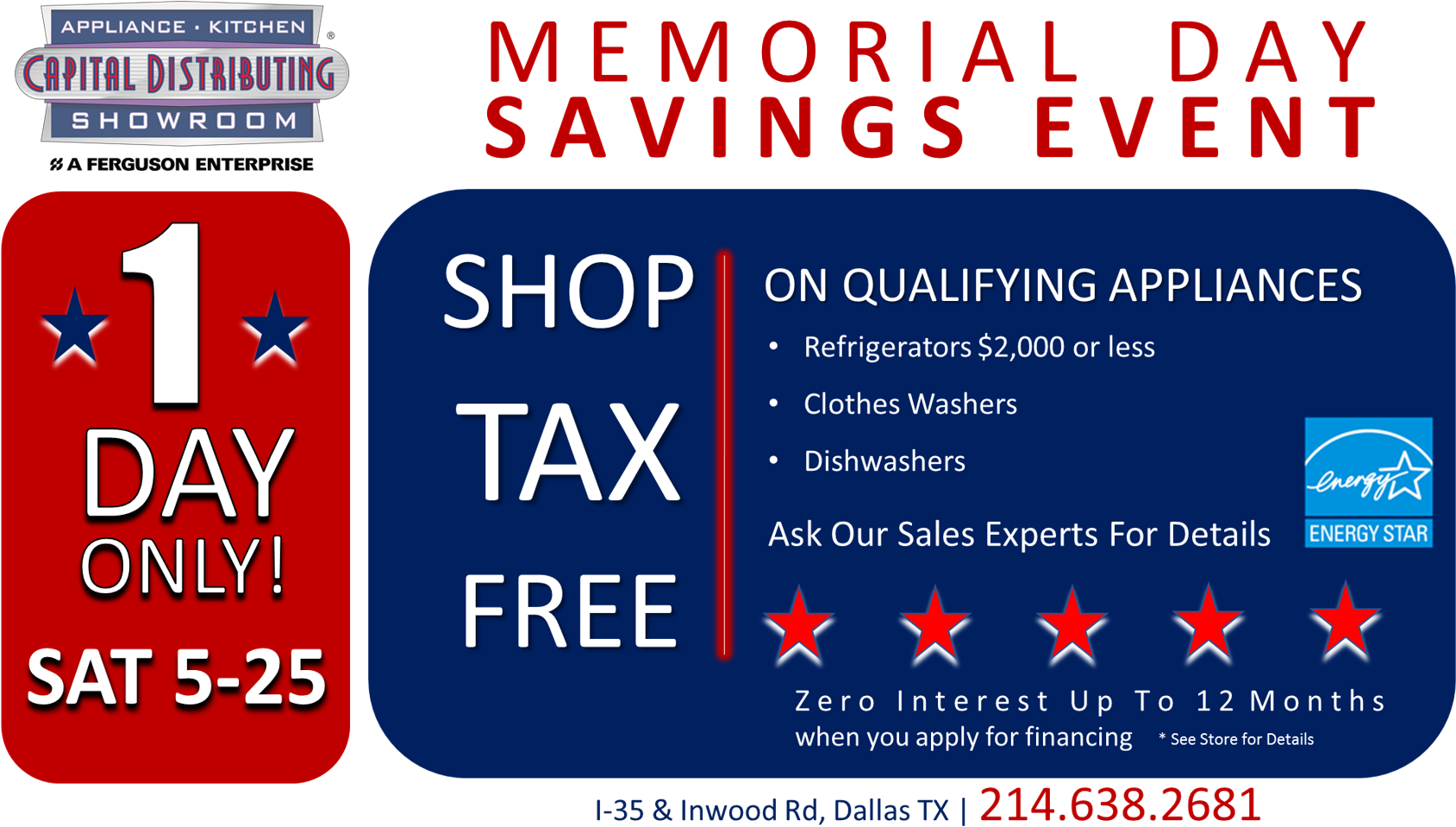 Memorial Day Savings Event Advertisement