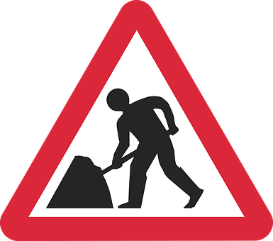 Menat Work Road Sign PNG image with a transparent background, free high-resolution download