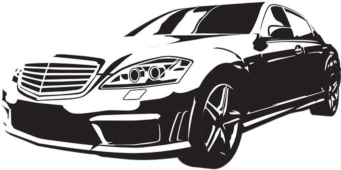Mercedes Benz Silhouette Vector PNG with transparent background