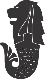 Merlion Symbol Singapore Graphic PNG with transparent background