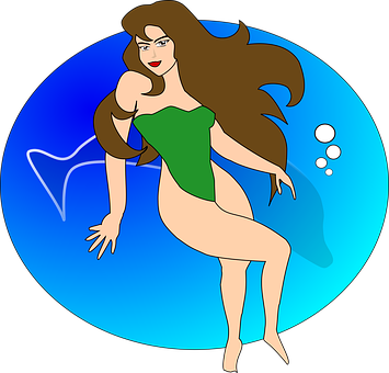 Mermaid Cartoon Illustration