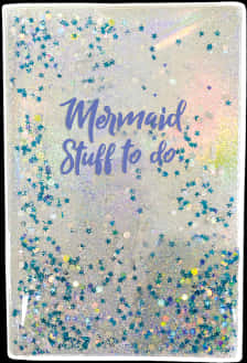 Mermaid Glitter To Do Notebook Cover PNG with transparent background