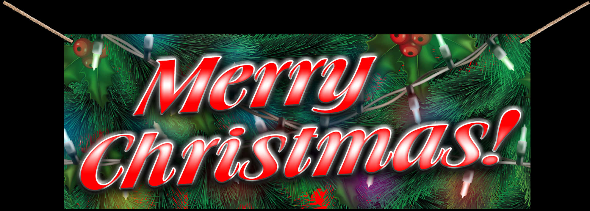 Merry Christmas Banner Image PNG with transparent background