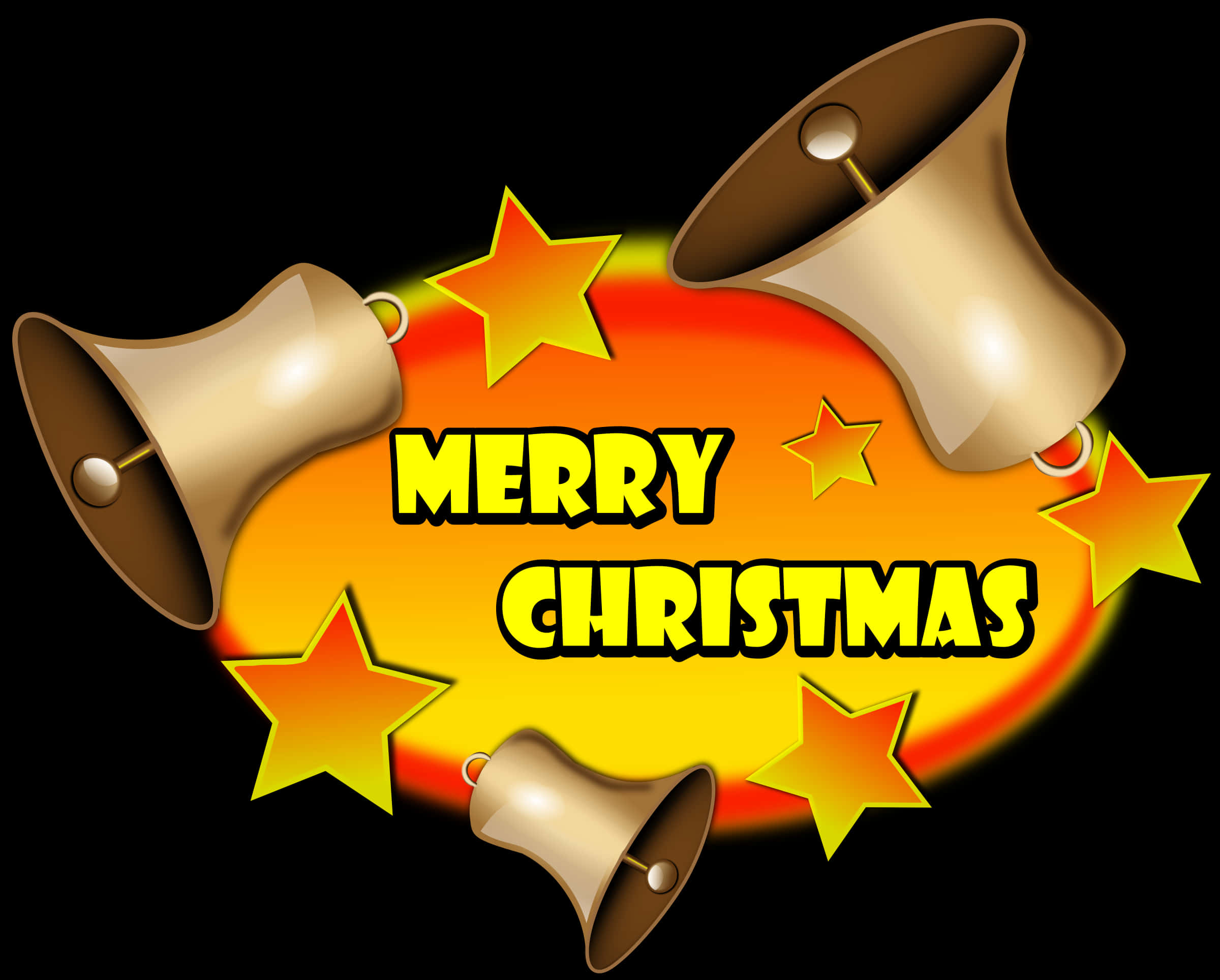Merry Christmas Bells Graphic PNG with transparent background