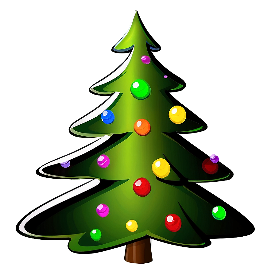 Merry Christmas Cartoon Tree Png 06132024