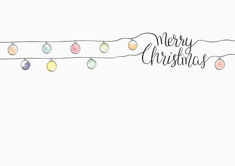 Merry Christmas Lights Greeting PNG with transparent background