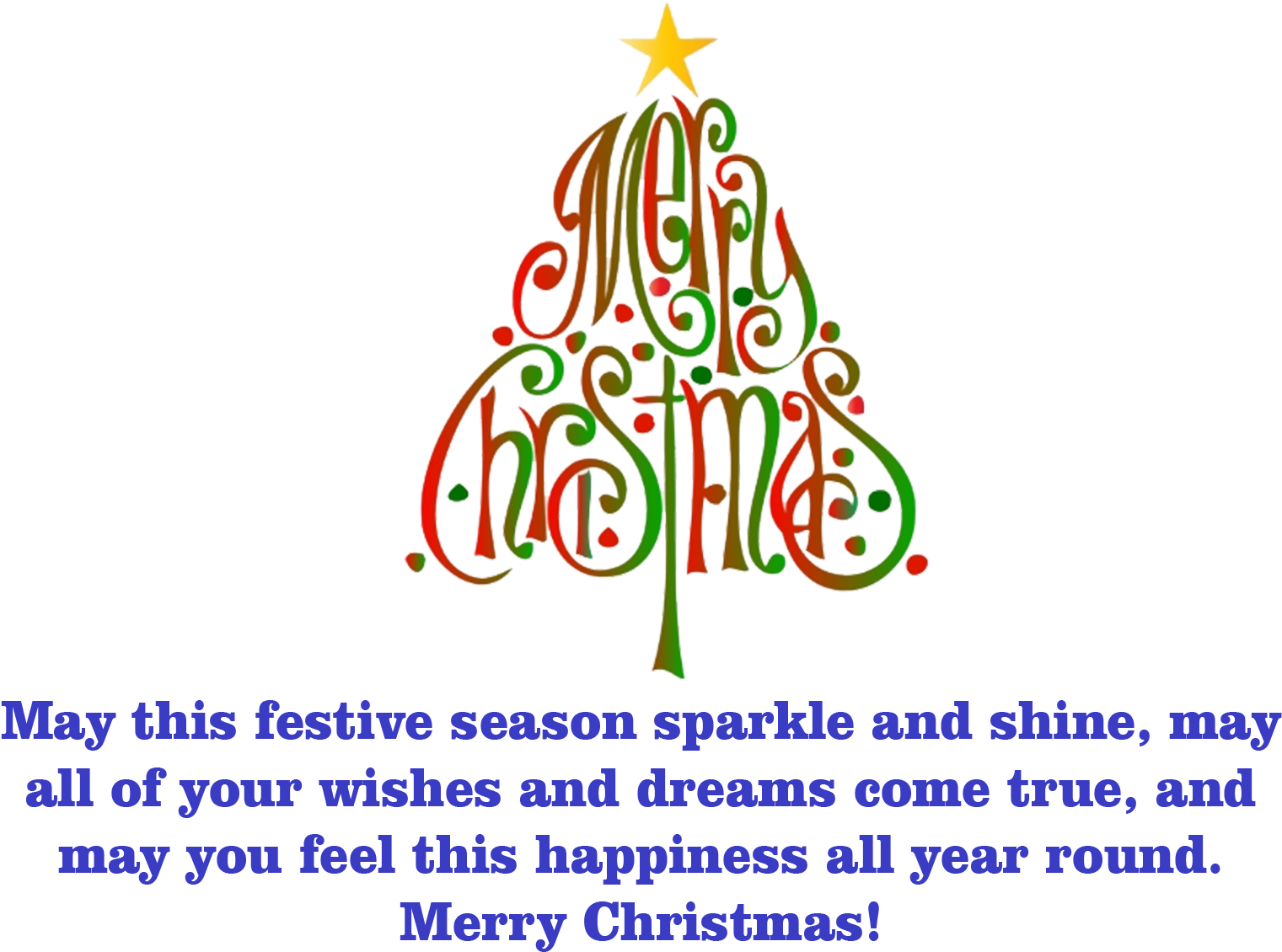 Merry Christmas Tree Text Design