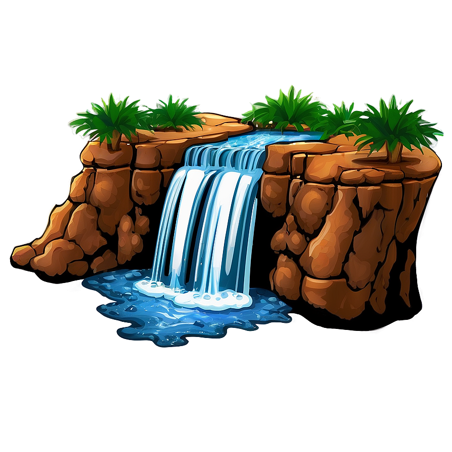 Mesa With Waterfall Png Aqk