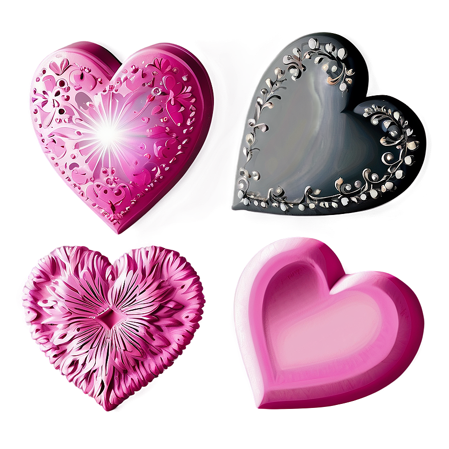 Mesmerizing Pink Hearts Png 84