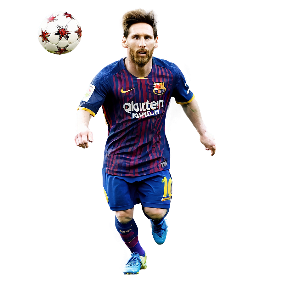 Messi With Football Png 06242024