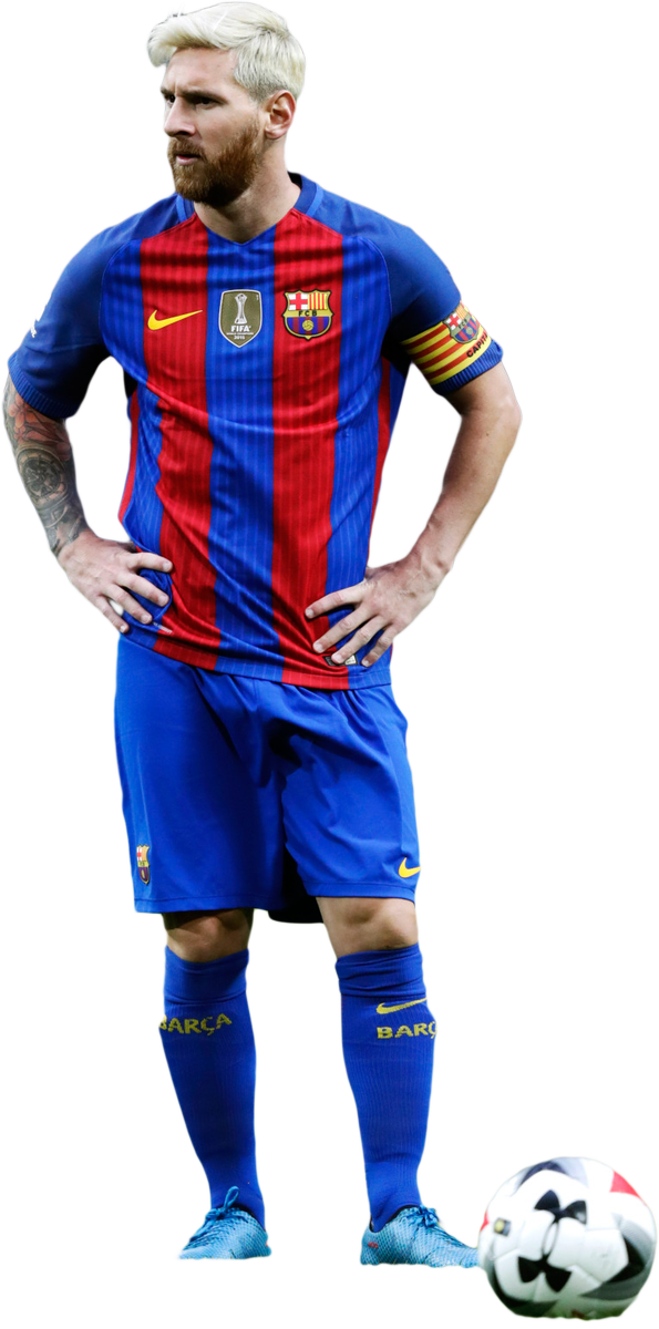 Messiin F C Barcelona Kit PNG with transparent background