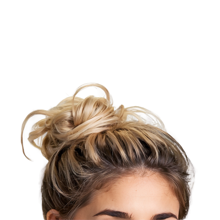 Messy Blonde Bun Png 15