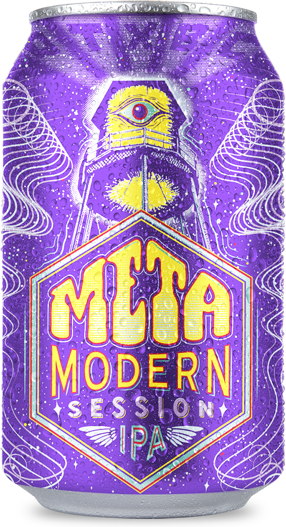 Meta Modern I P A Beer Can Design PNG with transparent background