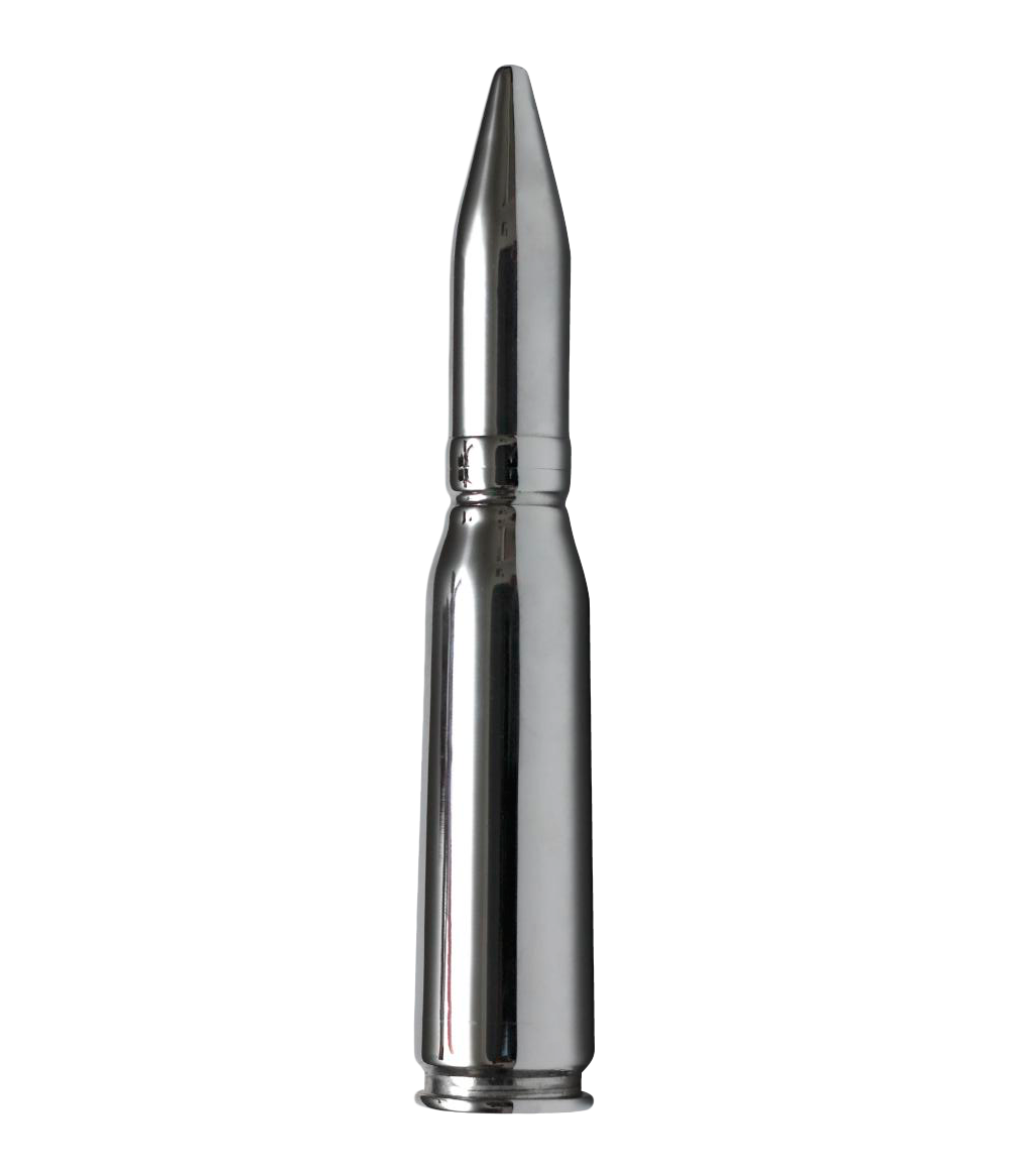 Metal Bullet Against Gray Background PNG with transparent background