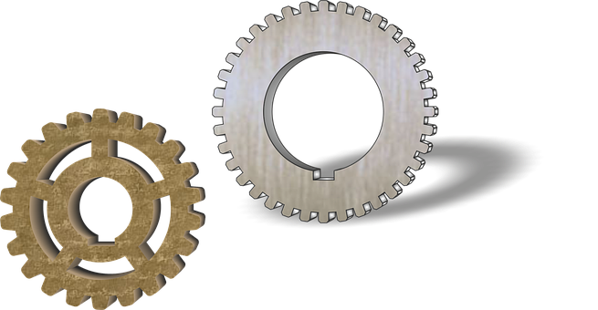 Metal Gears Black Background PNG with transparent background