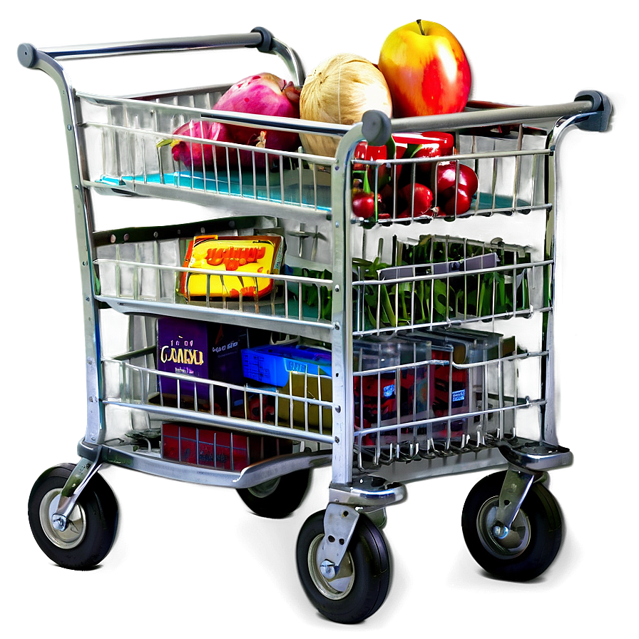 Metal Grocery Cart Png 06282024