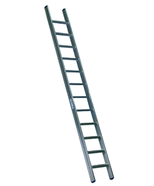 Metal Ladder Against Black Background