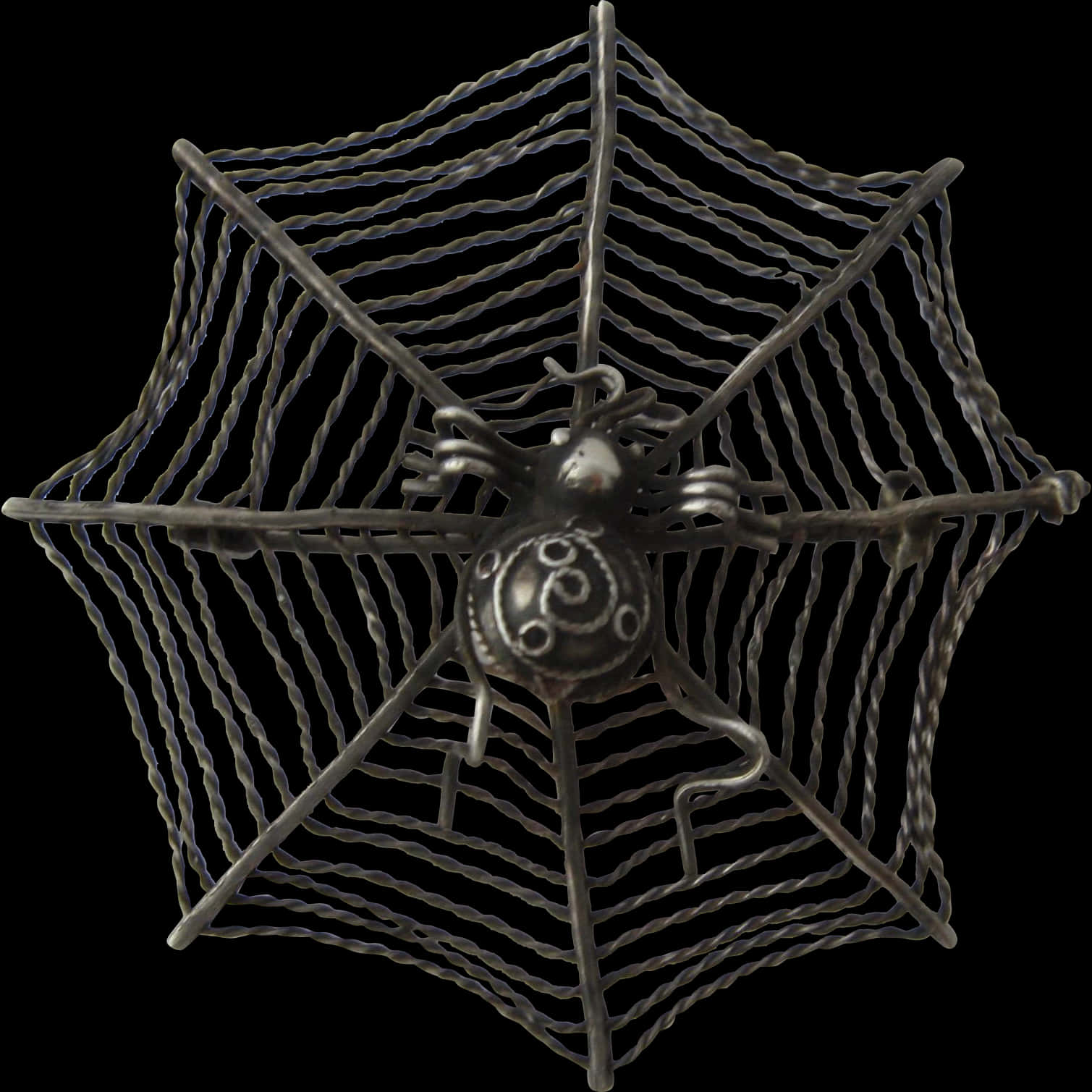 Metal Spideron Web Artwork PNG with transparent background