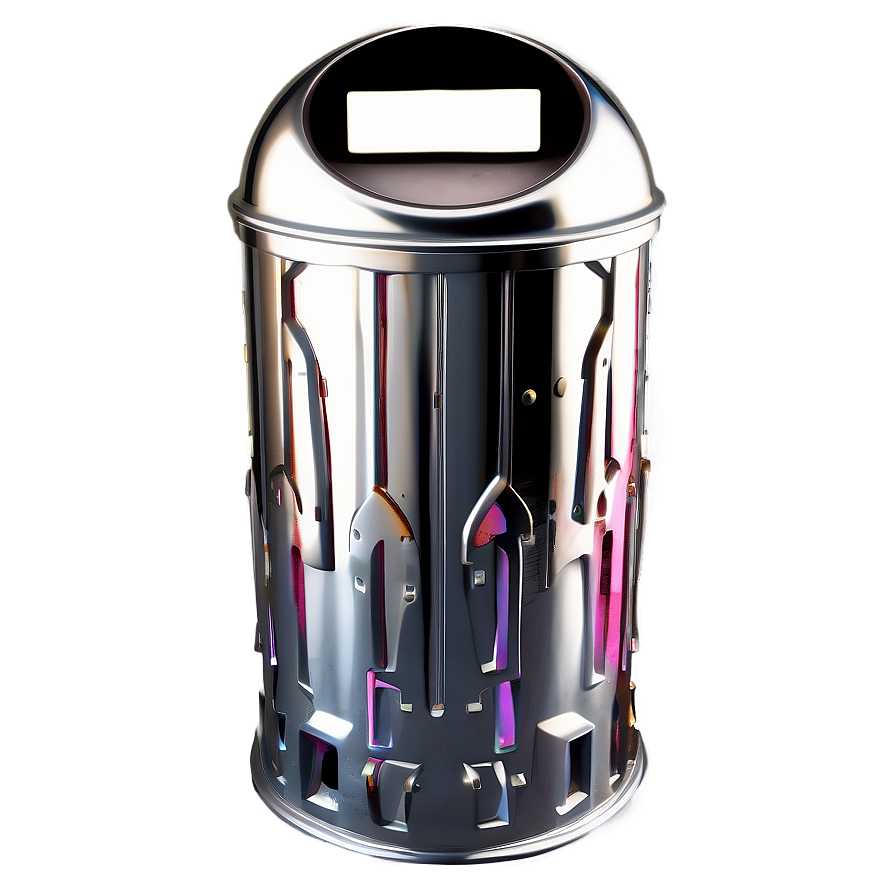 Metal Trash Bin Model Png 05252024